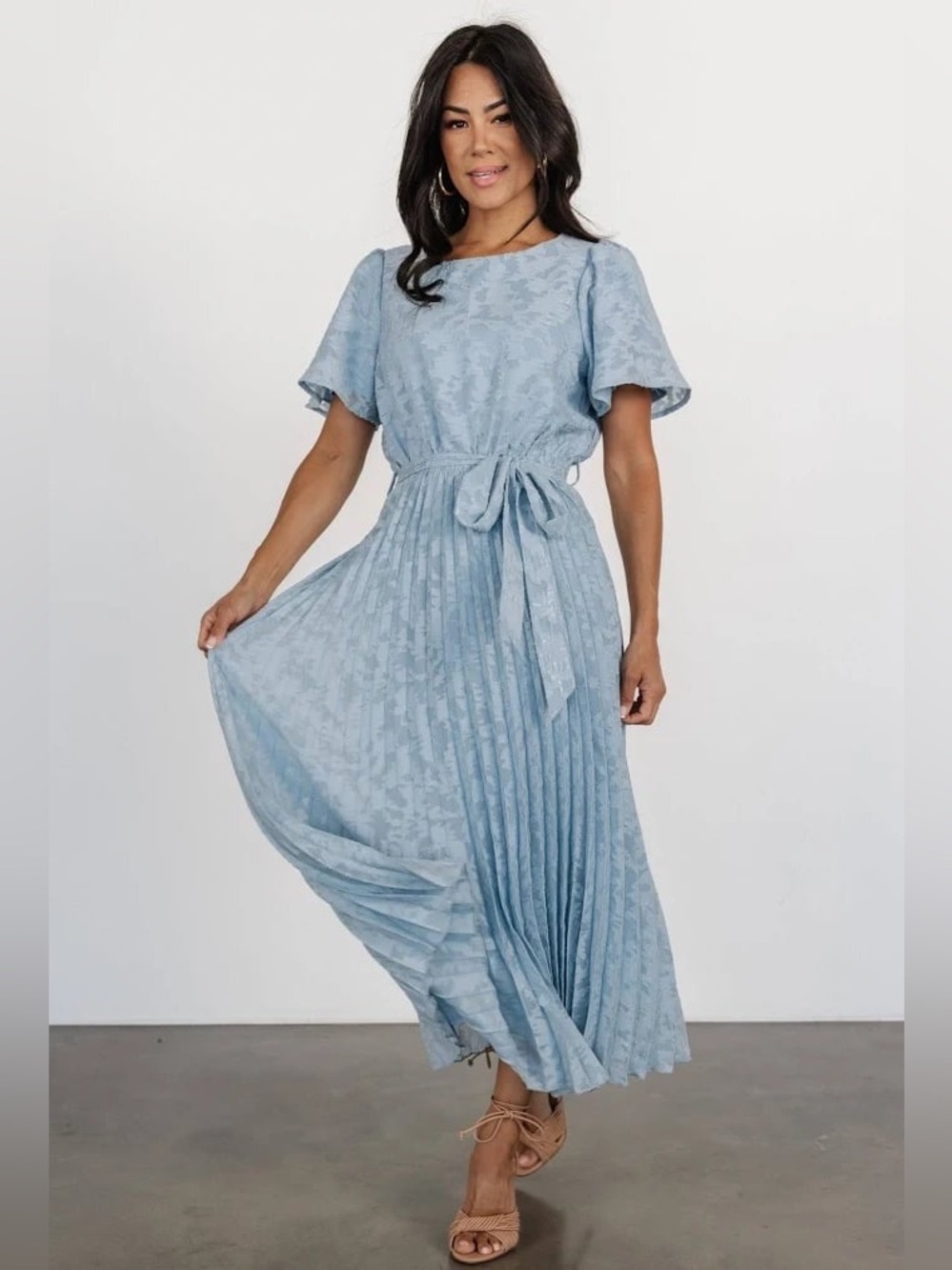 Baltic Born Mindy Pleated Dress Light Blue NWT